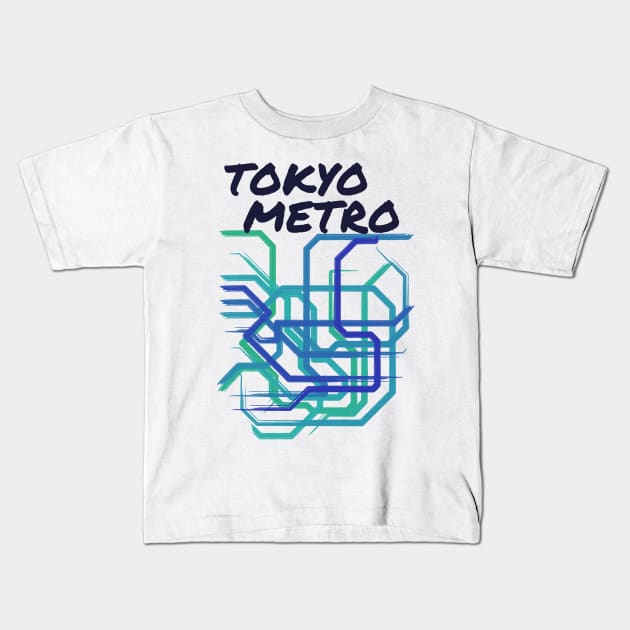 Tokyo Metro Kids T-Shirt by FreshSketch